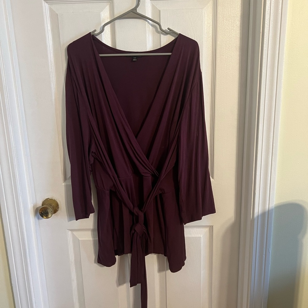 Lane Bryant Merlot colored Wrap Top - Size 26/28
